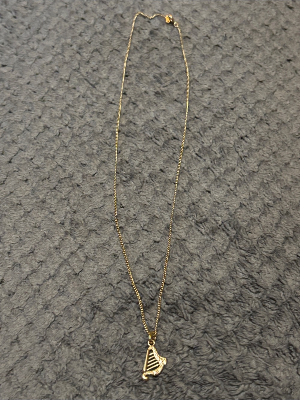 Gold Harp Pendant Necklace - Elegant Women’s Jewelry